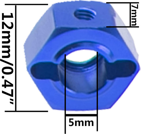 Metal 12mm Wheel Hex Hub Drive Adapters with Pins Screws Compatible with 1/10 Arrma Senton Granite Typhon Vorteks 3S Big Rock RC Car (Blue)...