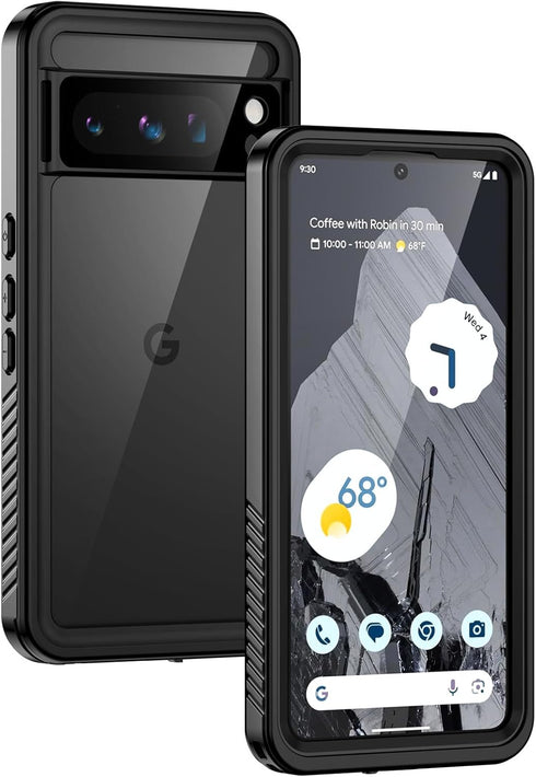 Lanhiem Pixel 8 Pro Case, IP68 Waterproof Dustproof Case with Built-in Screen Protector, Rugged Full Body Shockproof Protective Clear Cover for Go...