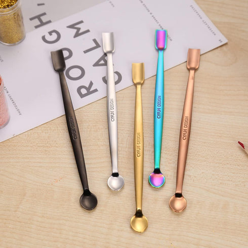 BAOFALI 5 Colors 304 Stainless Steel Craft Spoons Set for DIY Scrapbooking Glitter Embossing Powders Sequins and Other Small Embellishment Craft C...