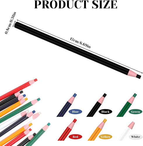 Moalin 12Pcs Sewing Mark Pencil, Sewing Fabric Pencils Free Cutting Crayons Sewing Fabric Pencil Tailor's Marking and Tracing Tools (6 Colors)...