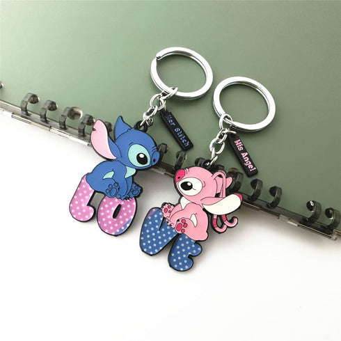 Anime Cartoon Stith Ohana Keychain, Metal Family Key Chain for GWomen and Men...