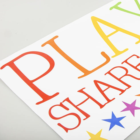 Playroom Wall Decor Kids Playroom Wall Decals Share Imagine Laugh DIY Wall Stickers for Nursery Playroom Decoration (Crazy Orange)...