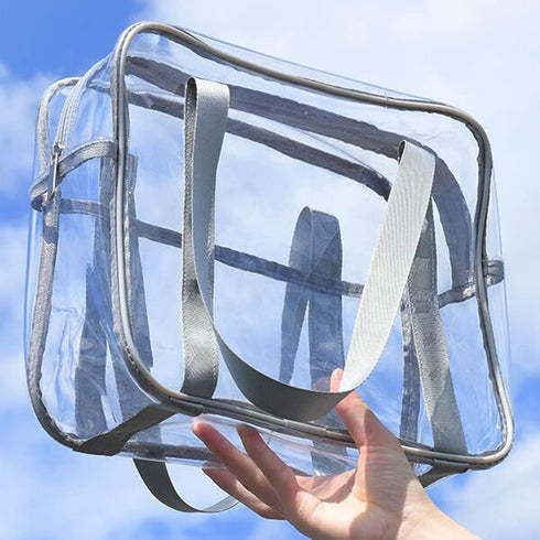 SxoSyo Clear Makeup Bags Large Travel Toiletry Bag for Women Transparent Cosmetic Bags with Handle Bathroom Organizer Bag PVC Tote Zipper Handbag ...