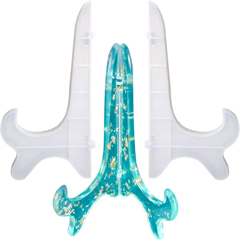 DILIBRA Display Stand Resin Mold Plate Stands for Display/Silicone Plate Holder for Epoxy Casting,Home Decoration,Pictures Frame, Fold-able Photo ...