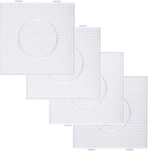 Fuse Beads Boards 5mm Large Clear Plastic Pegboards for Kids Craft Beads 4 PCS...