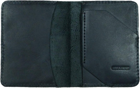 Hide & Drink, Leather Bifold Card Wallet Diagonal, Holds Up to 5 Cards Plus Folded Bills, Cash Organizer, Accessories, Handmade :: Charcoal Black...