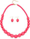 Pingyongchang Multicolor Chunky Acrylic Beads Necklace Earring Statement Strand Jewelry set Wilma Necklaces Dangle Earrings Strand Collars Drop Ea...