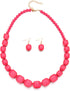 Pingyongchang Multicolor Chunky Acrylic Beads Necklace Earring Statement Strand Jewelry set Wilma Necklaces Dangle Earrings Strand Collars Drop Ea...