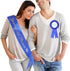 "Growing A Prince" Sash & Dad to Be Pin Kit - Little Prince Baby Shower It's A Boy Royal Prince Gift (Royal Blue)