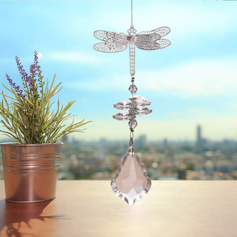 WEISIPU Crystal Suncatcher Prism - Dragonfly Suncatchers for Windows Hanging Rainbow Maker for Windows, Christmas Tree Decor, Gifts (Clear)...