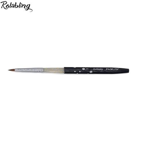 Size 2# Black 100% Kolinsky Sable Acrylic Nail Art Brushes UV Gel Nail Painting Pen Brushes (Size 2)...