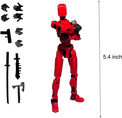 4PCS T13 Action Figure 3D Printed Multi-Jointed Movable,Dummy 13 Action Figures,Lucky 13 Multi-Articular Action Figures,Desktop Decorations for Ac...