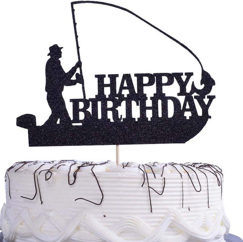 Sea Fishing-Fishing Boats Birthday Cake Topper for Fisherman Theme Man Boy Birthday Party Supplies-Gone Fishing Themed Birthday Party Decorations ...