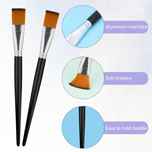 10 Pcs Flat Paint Brushes 3/4 Inch Acrylic Paint Brush Artist Craft Painting Brush for Watercolor, Oil Painting, Acrylic, Face Body Nail Art, Craf...