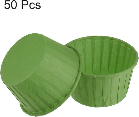 50Pcs Cupcake Baking Cups 3.5oz Standard Size Paper Cupcake Liners Greaseproof Wrappers Disposable for Wedding Birthdays Christmas Dessert, Green...