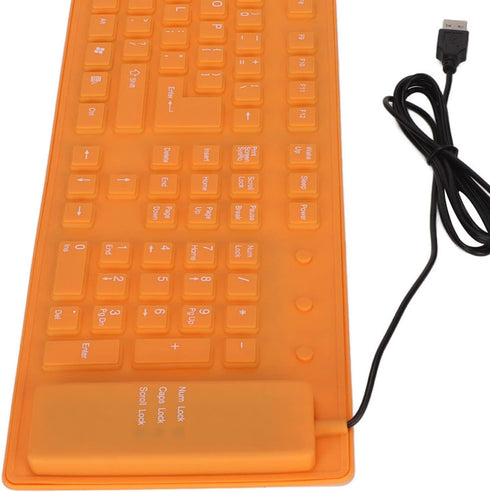 Foldable Silicone Keyboard,108 Keys Waterproof Rollup Keyboard,USB Wired Silicone Keyboard,Mute Keyboard,Soft Touch Keyboard for PC,Laptop,Noteboo...