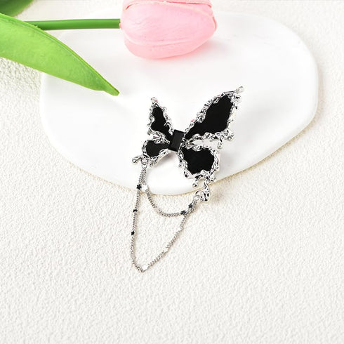 Butterfly Brooch Pin Tassel Chain Brooch Butterfly Accessories for Women Girls Black Butterfly Pins and Brooches Chain Pin Brooch Butterflies Pins...