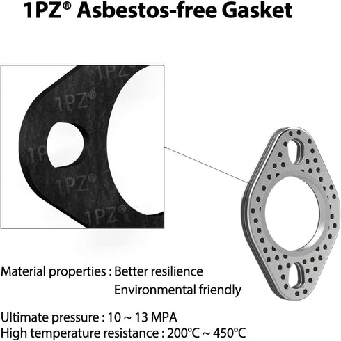 1PZ EGS-M27 Exhaust Gasket for GY6 49cc 50cc 70cc 90cc 110cc 125cc 150cc Scooter Moped Motorcycle Go Kart ATV Quad 4Wheeler Dune Buggy Dirt Pit Bi...
