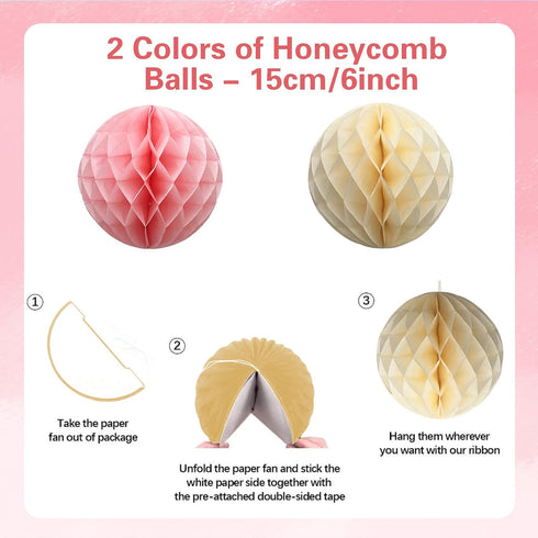 Baby Shower Theme Party Decorations It's a Boy and It's a Girl Banner Pink and Blue Balloons DIY Handmade Paper Flower Fans Honeycomb Balloons For...