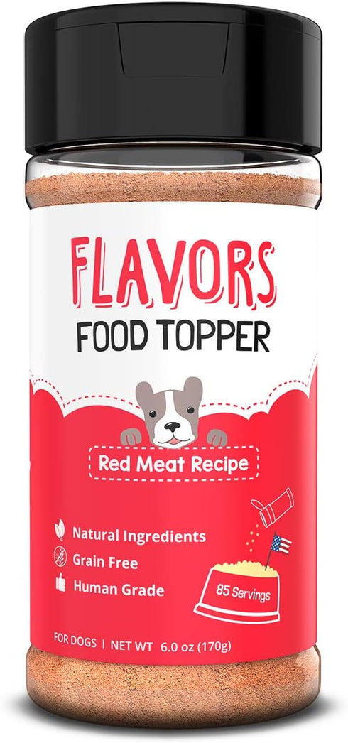 Flavors Food Topper for Dogs - Red Meat Recipe with Beef Bone Broth - Natural, Grain Free - Kibble Seasoning & Hydrating Treat Mix for Picky Dog/P...