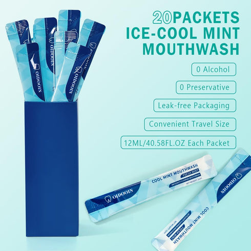 Travel Size MouthWash Packets - TSA Approved Travel Porable mouthwash, Alcohol Free, Natural Ingredients for Bad Breath,Oral Care Treatments (0.37...