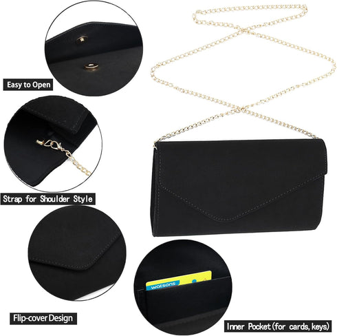 Clutch Purse Evening Bag for Women, Envelope Handbag With Detachable Chain for Wedding Party Bridal Purse...