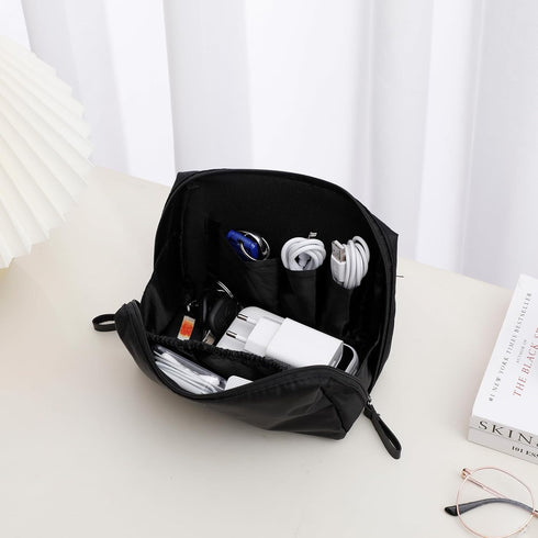Yesesion 2 Pack Electronics Organizer with Wire Ties, Portable Travel Cable Storage Case for Power Cords, Phone Charger, Earphones, Waterproof Car...