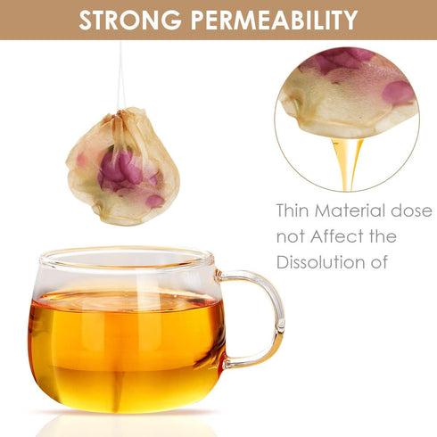 300PCS Tea Filter Bags, Disposable Paper Tea Bag with Drawstring, Natural & Safe Loose Leaf Tea Empty Tea Bags, Tea Infuser Suitable for Loose Lea...