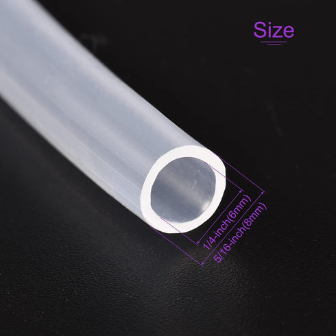 DMiotech 1/4" ID 5/16" OD 3.3 Feet Clear Silicone Tube Industrial Silicone Tubing for Water Air Pump...