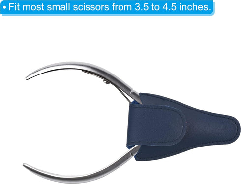 PATIKIL 4.5"x2.6" Embroidery Scissors Sheath, 2 Pack PU Leather Nail Cuticle Scissor Cover Small Pointed Nippers Scissors Protective Case, Dark Bl...