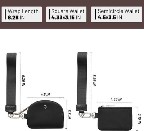 Keychain Wallet Mini Zip Around Wristlet Wallets for Women Detachable Dual Pouch Wristlet Portable Coin Purse Small Wallets...