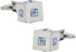 Blue Crystal Cufflinks with Presentation Gift Box 3d Cuff Links for Wedding Groomsmen Ushers...