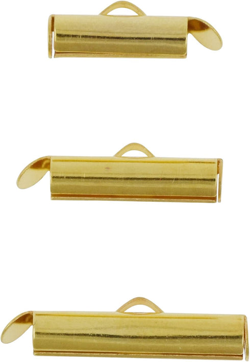 Mandala Crafts Gold Seed Beads Sliders Clasps for Jewelry Making Bead Looms - 600 PCs Slide Connectors Bars End Clasp Tubes Caps Jewelry Finding K...