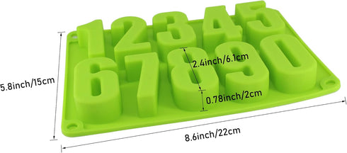 Large Silicone Number Mold 0-9 Chocolate Cake Biscuit Jewelry Gummy Baking Pan Soft and Easy to Release Crayon Handmade Soap Mold Ice Tray Mold Gr...