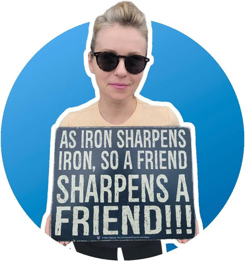 Funny Cool Metal Tin Sign (16" x 12.5") (As Iron Sharpens Iron, So a Friend Sharpens A Friend!!!)...