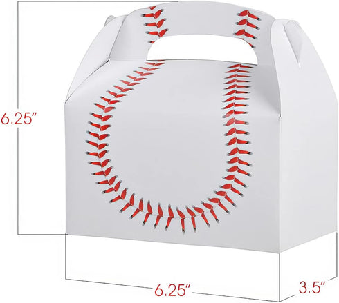 ArtCreativity Baseball Party Favors, Pack of 12 Cardboard Gift Box with Handles, Goodie Gift Bags Treat Boxes for Candy, Cookies, & Toys, Team Bas...