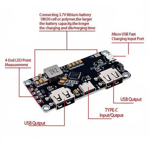 HiLetgo 2pcs IP5328P Dual USB Battery Fast Charge Module Bi-Directional 18W Fast Charging 3.7V to 5V 9V 12V Step Up Power Bank Board QC3.0 FCP AFC...