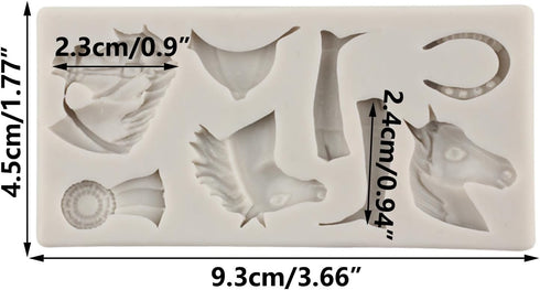 Horse Silicone Molds Horseshoe Hoof Fondant Molds Cowboy Boot Mold Horse Head Mold For Sugar Cake Decorating Cupcake Topper Chocolate Gum Paste Ca...