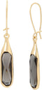 Robert Lee Morris "Set In Stone" Faceted Stone Long Drop Earrings (Black, Gold)...