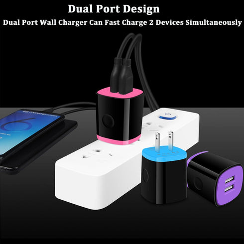 iPhone USB Wall Charger Adapter, Charger Brick, AndHot 5Pack 2.1A Dual Port Fast Charging Block Box Base Wall Charger Plug for iPhone 15 14 13 12 ...