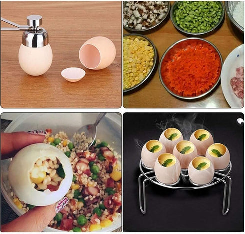 COLIBROX 1Pack Egg Cracker Topper, Ashero Stainless Steel Egg Opener Eggshell Cutter Kitchen Remover Tool for Raw/Soft Hard Boiled Egg...