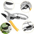 Garden Pruning Shears, Pruners Ratchet Anvil Groove Design Clippers Hand Tools Scissors Loppers Supplies for Trimming Cutting Yard Rose Steel Snip...