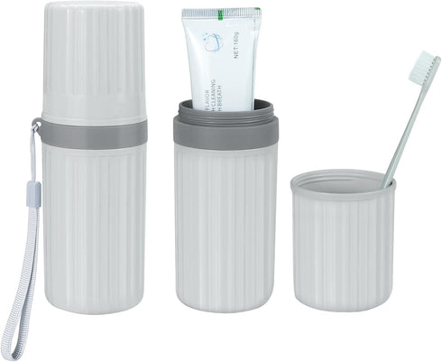 Travel Toothbrush Holder, Large Travel Toothbrush Cup Case, Portable Travel Toothbrush Toothpaste Makeup Storage for Business Trip Camping School ...