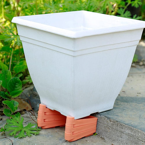 mollensiuer 4 Pieces Plastic Plant or Flower Pot Feet Invisible Flower Pot Risers Potted Plant Stand for Indoor Outdoor Gardening Plant Container ...