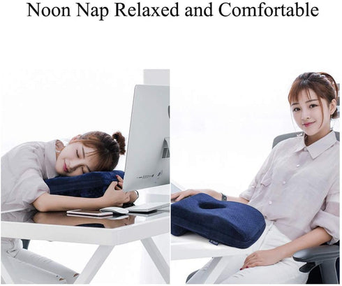 BOLLAER Nap Sleeping Pillow Cushion for Office, Memory Foam Slow Rebound Face Down Desk Pillow Cushion Nap Sleeping Pillow, Removable Washable Vel...