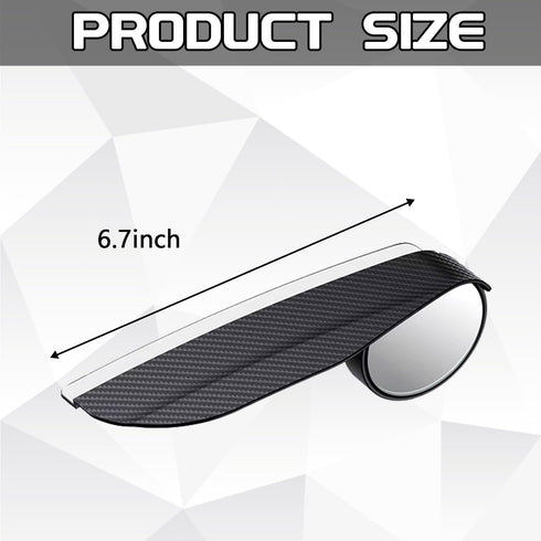 2-in-1 Car Blind Spot Mirror Side Mirror Rain Guards 2 Pack, Carbon Fiber Rear View Mirror Rain Visor Eyebrow 360° Adjustable Blindspot Mirror for...