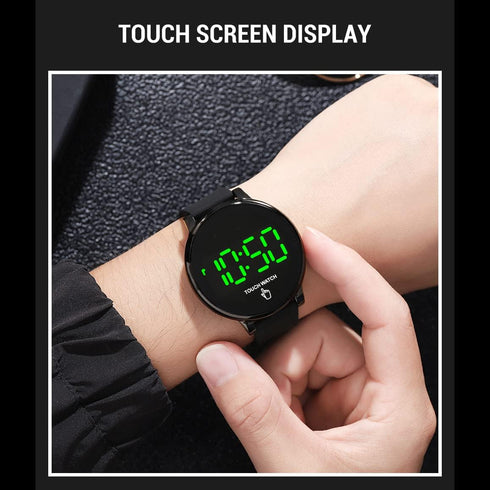 Sport Watch, Fashion Touch LED Digital Watch Outdoor 50M Waterproof Rubber Bands Wristwatch for Men Women Teens Students (Black-LED touch)...