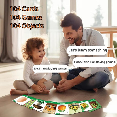 104 Kids & Toddler Flash Cards - 208 Sides - Learn Objects & Play Games Flashcards - Food Animal Toddler Learning Educational Toys Flash Cards 2 3...