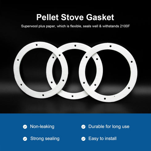 6" Pellet Stove White Gasket for Combustion Exhaust Fan Mounting Blower to Housing Seal with 100's and Most Pellet Stoves 2100J (3/pack)...