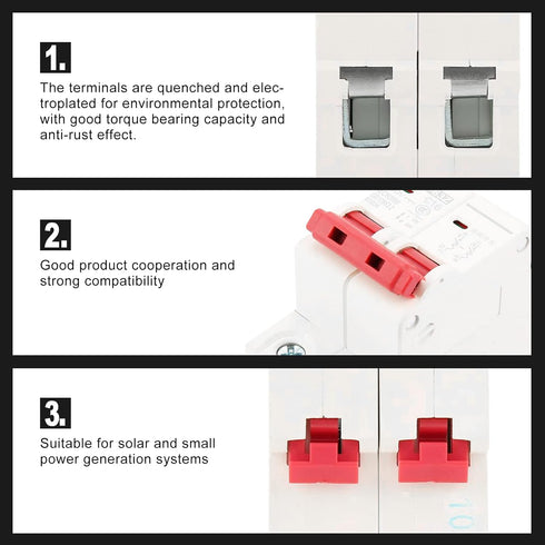 DC Miniature Circuit Breaker, 500V 16A 2P Leakage Protection Air Switch OverCurrent Tripping Device DZ47-63Z...
